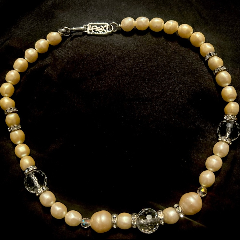 Vintage YSL Yves Saint Laurent Faux Champagne pearl necklace (18”)
